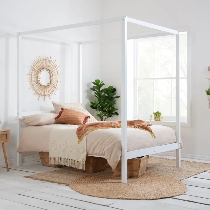 Four Poster Bed Frame Solid Wood 4 Poster Canopy Mercia