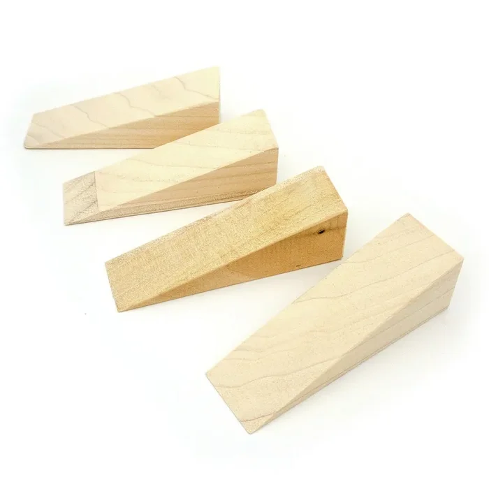 Generic Wood Door Stops – 4 Pack – Poplar Hardwood, Made in The USA, wedge4