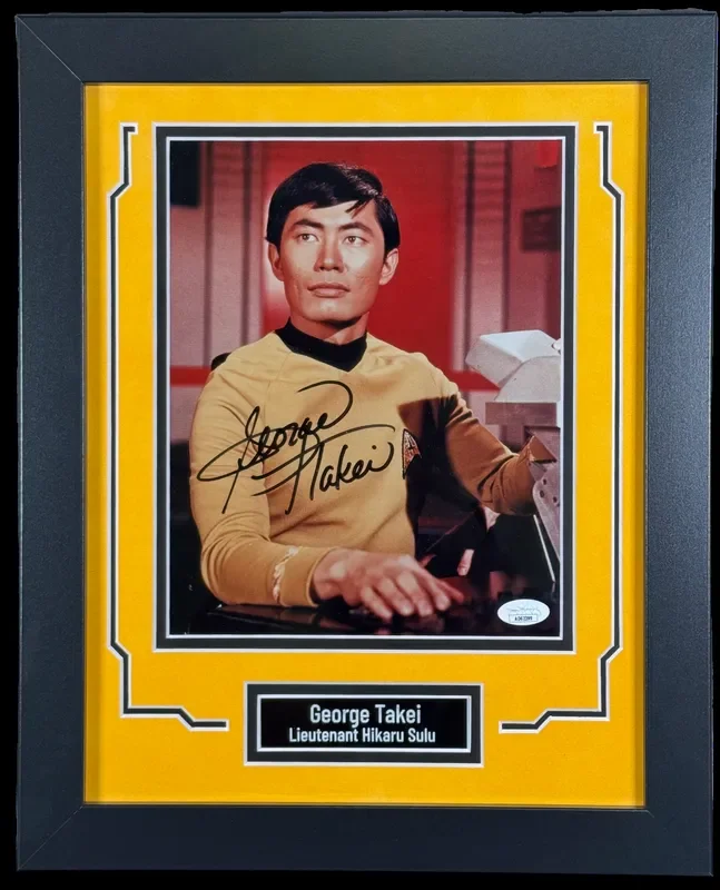 George Takei Signed Custom Framed 8×10 Photo Star Trek Sulu Autographed JSA COA