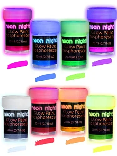 Glow-in-The-Dark Paint, Multi-Surface Acrylic Paints for Outdoor and Indoor Use on Canvas & Walls, Halloween Decorate, Gifts for Artists,