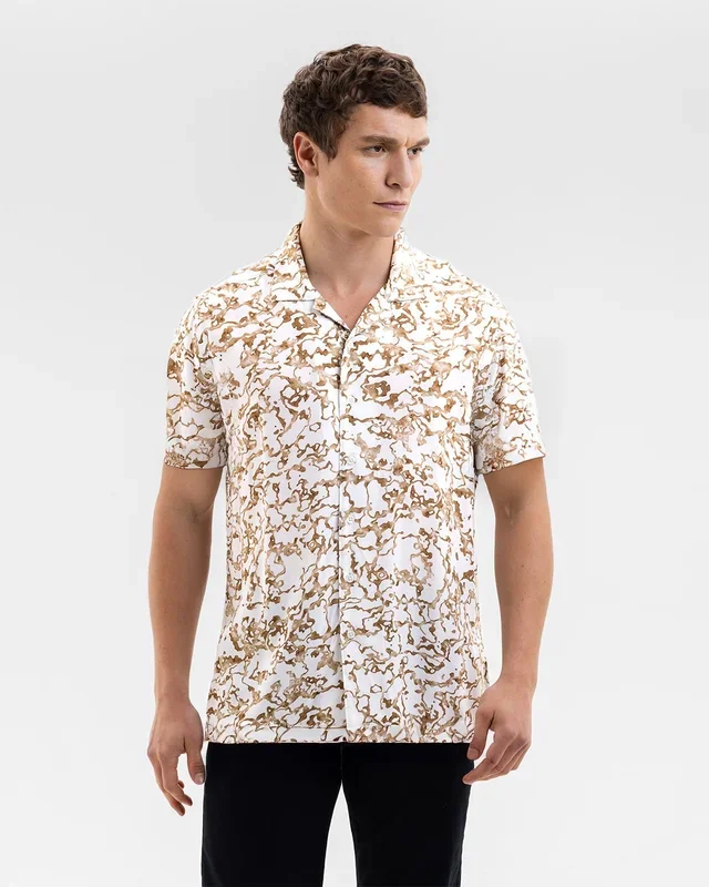 Gold Delta Open Collar Shirt