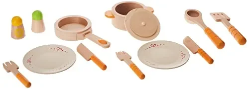 Hape Gourmet Play Kitchen Starter Accessories Wooden Play Set , White