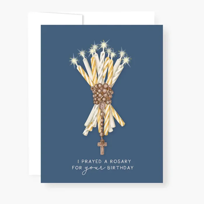 Happy Birthday Rosary Novena Card w/Candles