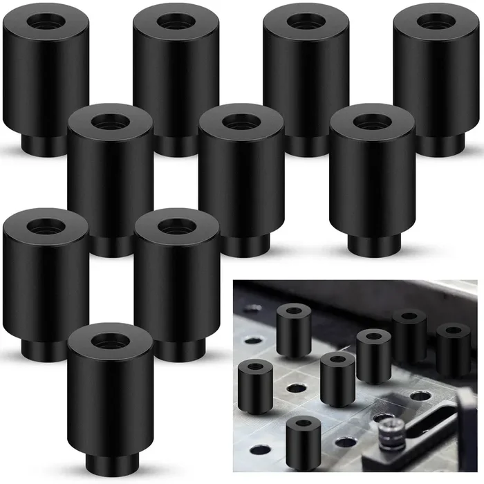 Hicarer 10 Pcs 5/8″ x 1″ x 1.5″ Welding Table Fixture Pins Welding Table Clamps Stop Alignment Square Quick Setup Welding Table Accessories