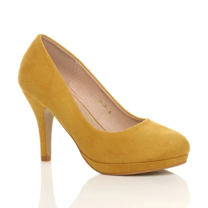 High Heel Faux Suede Court Shoes