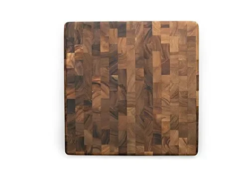 Ironwood Gourmet 28218 Square Charleston End Grain Chef’s Board , Acacia Wood 14″ Square