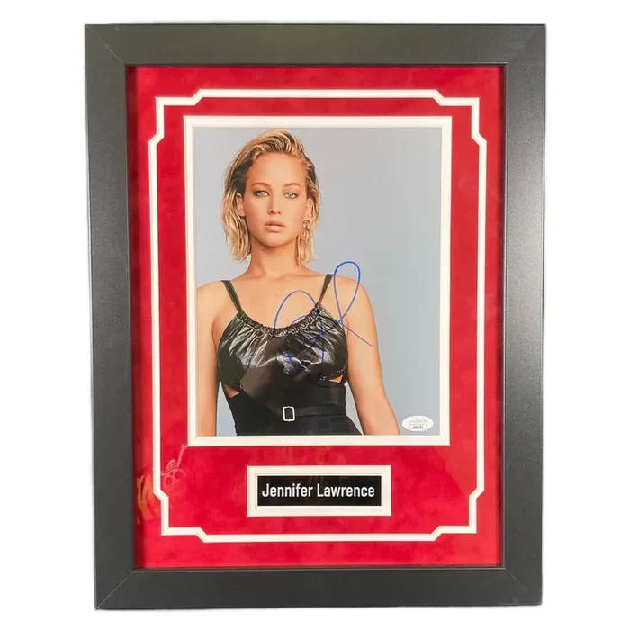 Jennifer Lawrence Signed 8×10 Photo Custom Framed The Hunger Games Autographed JSA COA