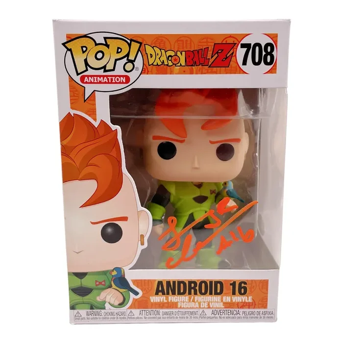 Jeremy Inman Signed Funko POP Dragon Ball Z Android 16 #708 Autographed JSA COA O