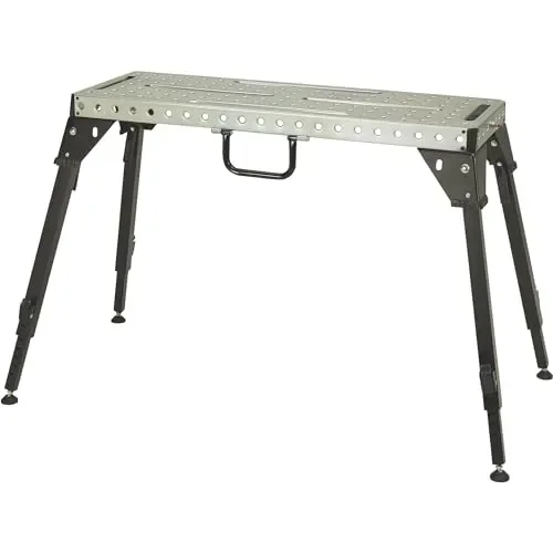 Klutch Adjustable Welding Table, Metal Work Bench Height-Adjustable Steel Table With 1000-Lb Capacity, Welding Metal Welding Tools