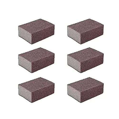 Liyafy 6pcs 80# Grit Sponge Emery Cloth Sandpaper Blocks Buffing Diamond Polishing Pads Hand Sanding Tool