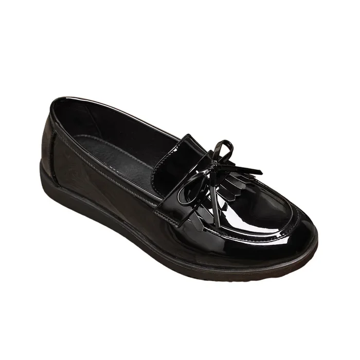 Loafers Flats Girl’s School Comfortable Slip-On Shoes with Lace
