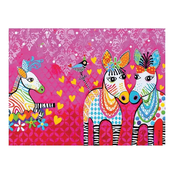 Love Hearts Zig Zag Zeb Tea Towel