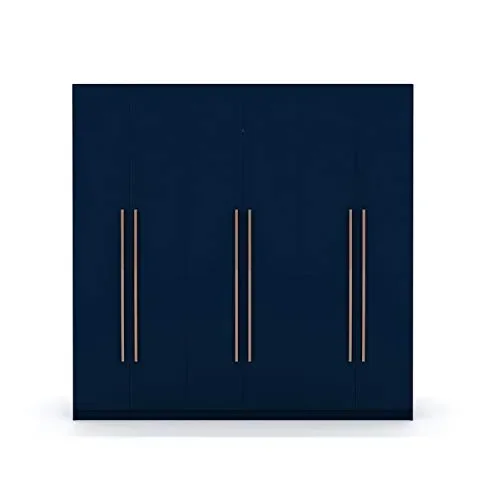 Manhattan Comfort Gramercy 3-Sectional Wood Wardrobe Armoire Closet in Blue