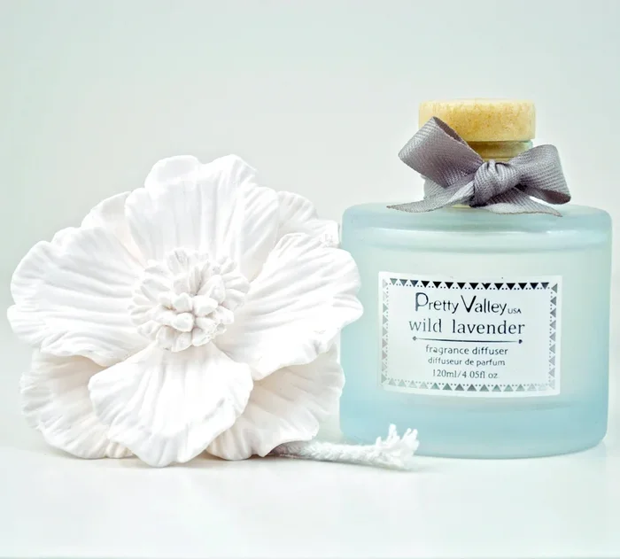 Marigold Ceramic Flower Diffuser Gift Set – Lavender