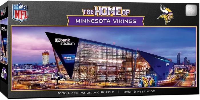 Masterpieces 1000 Piece Sports Jigsaw Puzzle – NFL Minnesota Vikings Stadium View Panoramic – 13″x39″