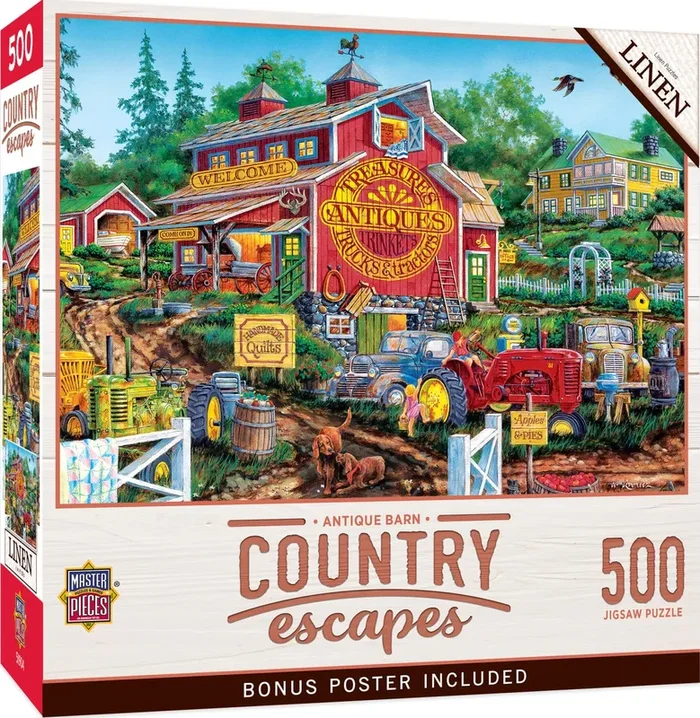 Masterpieces 550 Piece Jigsaw Puzzle For Adults, Family, Or Kids – Antique Barn – 18″x24″