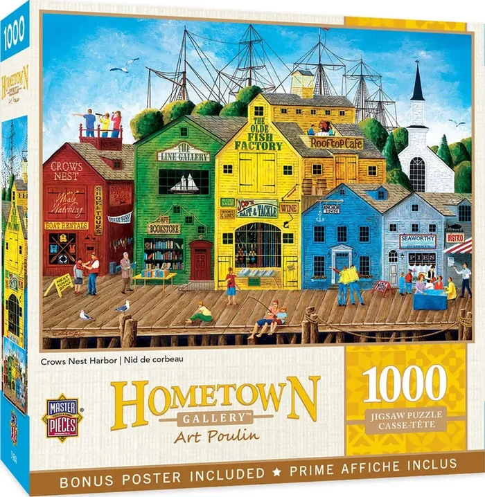 MasterPieces – 1000 Piece Jigsaw Puzzle, Crows Nest Harbor, Fun for Adults, Family, Kids, 19.25″ x 26.75″