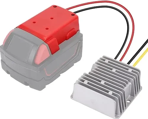 Mellif DC Power Adapter Compatible with Milwaukee 18V Battery, 18V to 12V Step Down Voltage Converter, 180W Inverter Automatic Buck Converter Regulator for Golf Cart Led Strip Light (Tool Only)