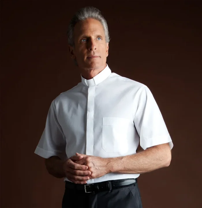 Men’s Short Sleeve Tab Collar Clergy Shirt | 6 Colors | Desta Italian