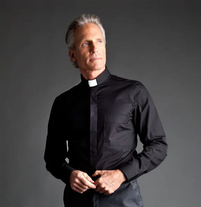 Men’s SLIM FIT Long Sleeve Tab Collar Clergy Shirt | 6 colors | Desta Italian