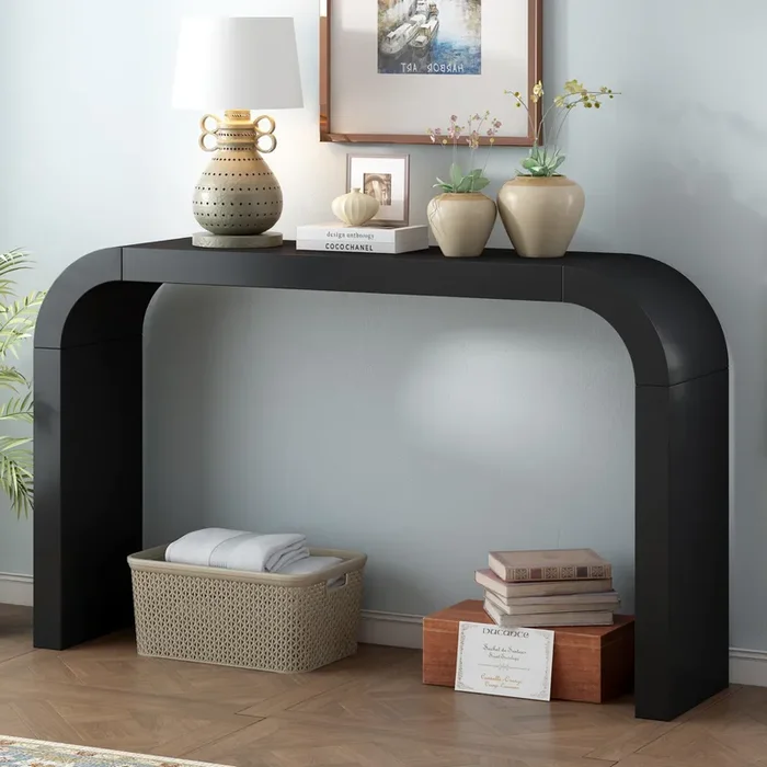 Modern Minimalist Console Table,Elegant and Versatile Design,Perfect for Living Room, Hallway, and Bedroom,Sturdy and Stable Frame,Black