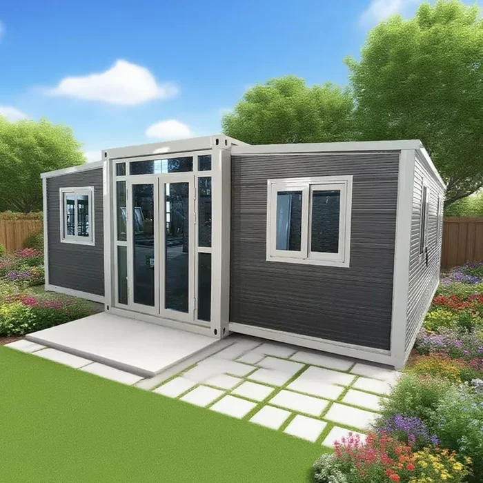 Modular Tiny Home Prefab Container House for Sale, with 2 Bedrooms, Kitchen, and Bathroom, Folding Portable House to Live in for Adults, Expandable Prefabricated Mobile Homes for Sale Tiny House