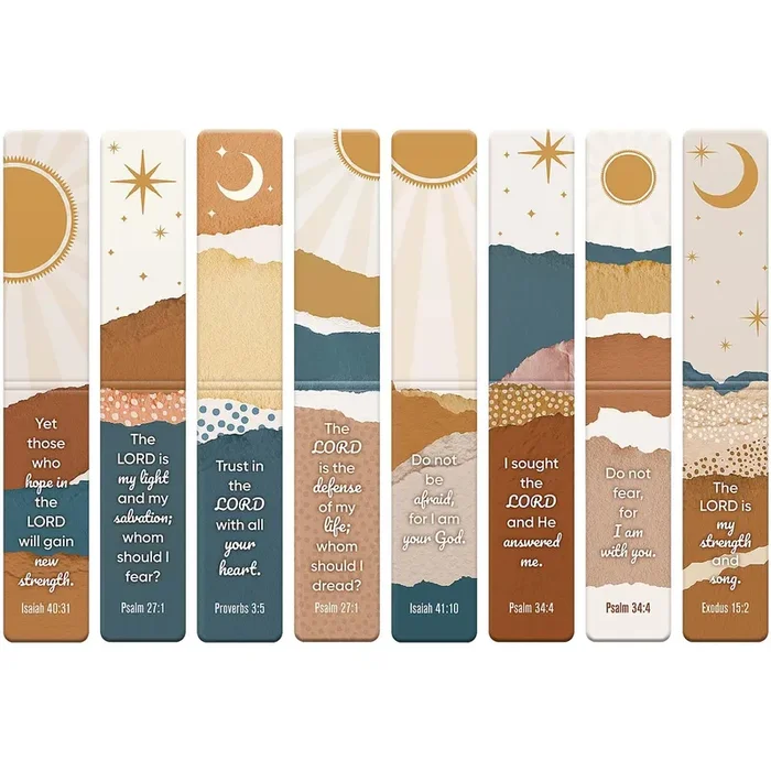 Morjor 8 Pcs Magnetic Bible Verse Bookmarks with Envelope, Bible Bookmarks for Women and Men, Inspirational Christian Bookmarks, Christian Gift, Encouragement & Strength 3