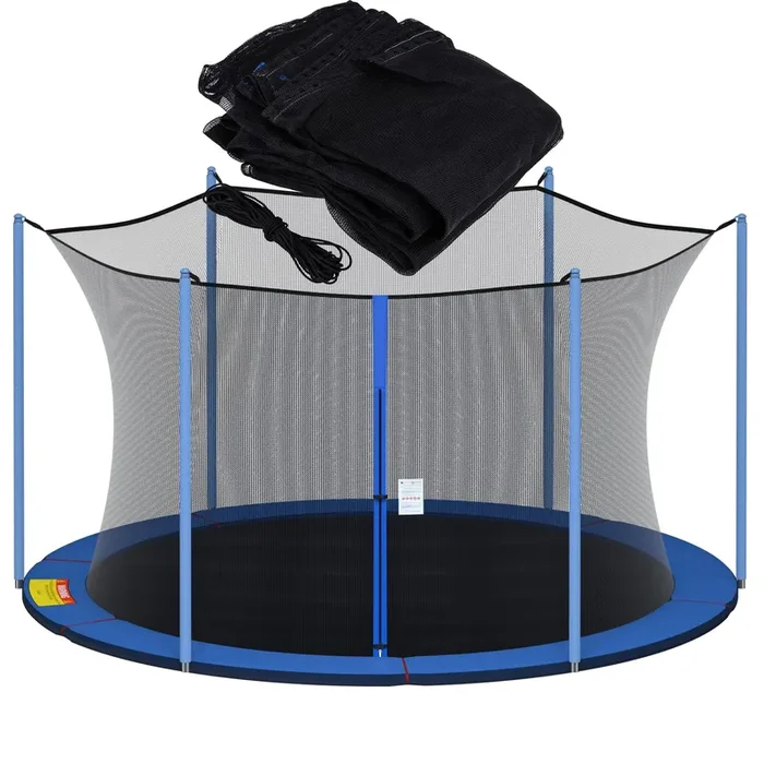 NONMON Trampoline Net Replacement for Straight 6 Pole, 14ft Trampoline Net Round Frame Safety Enclosure Net UV-Resistant Weather-Resistant Breathable Durable Net with Adjustable Straps(Net Only)