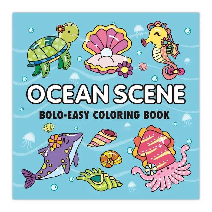 Ocean Scene: Coloring Book for Adults and Kids, Bold and Easy, Simple and Big Designs for Relaxation with Sea Animals Life (Thick Lined Bold & Easy Coloring)