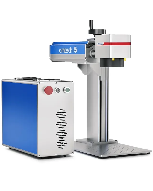 OMTech 30W Fiber Laser Engraver, LightBurn Compatible Laser Engraving Machine with Red Dot Pointer, 6.9×6.9 Solid State Laser Marking Etching Machine for Metal Aluminum Steel Gold Silver Jewelry