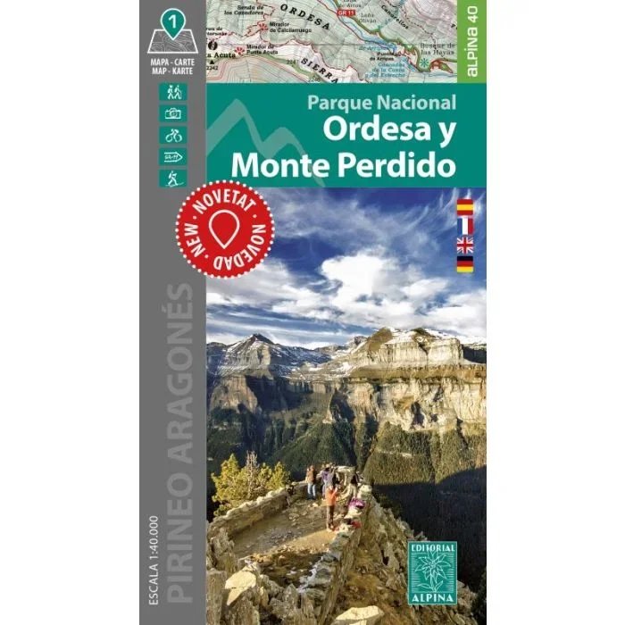 Ordesa and Monte Perdido National Park, Aragonese Pyrenees, Spain | Editorial Alpina Hiking Map 1:40,000