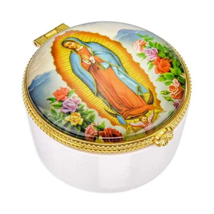 Our Lady of Guadalupe Porcelain Rosary Box