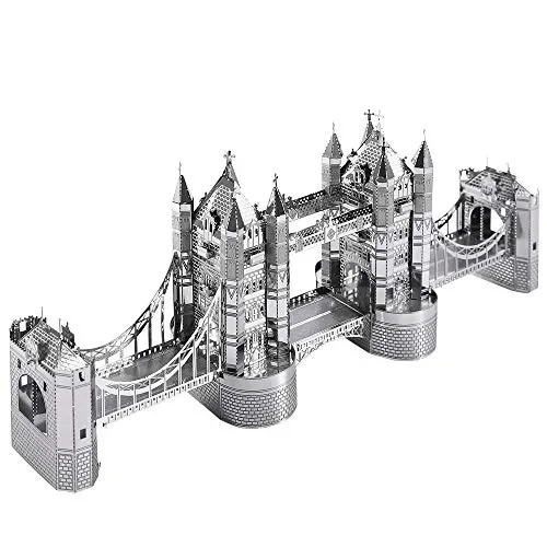 Piececool 3D Puzzles for Adults, London Tower Bridge Metal Models Kit, Famous Landmarks Architecture Building Blocks Models Kits, DIY Craft Toys