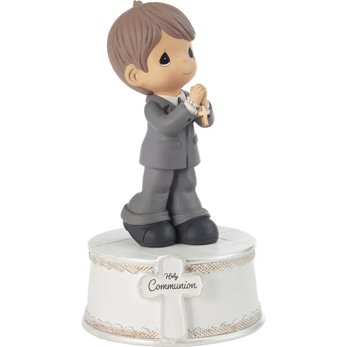 Precious Moments First Communion Boy Musical – Plays The Lord’s Prayer – Resin Hand-Painted Figurine