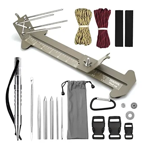 PSKOOK Paracord Bracelet Jig Kit,Paracord Tool Kit Adjustable Length Weaving DIY Craft Maker Tool,Paracord Lacin Needles and Smoothing Tool 6