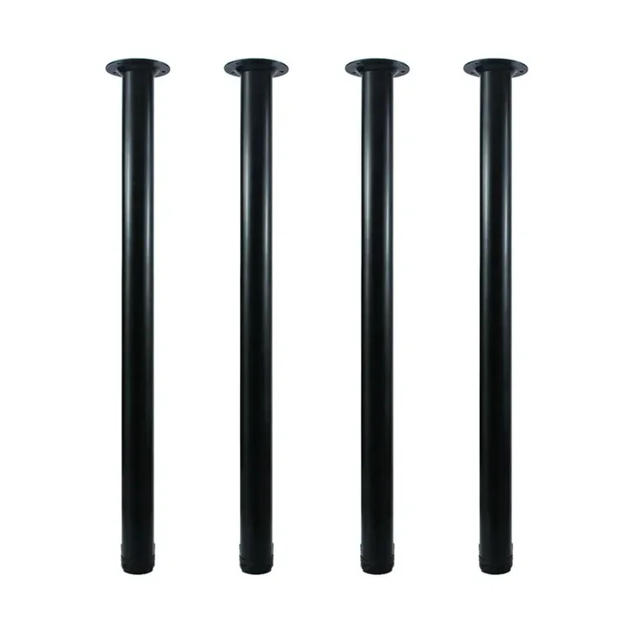 QLLY 32 inch Adjustable Tall Metal Desk Legs, Office Table Furniture Leg Set, Set of 4 (Black)