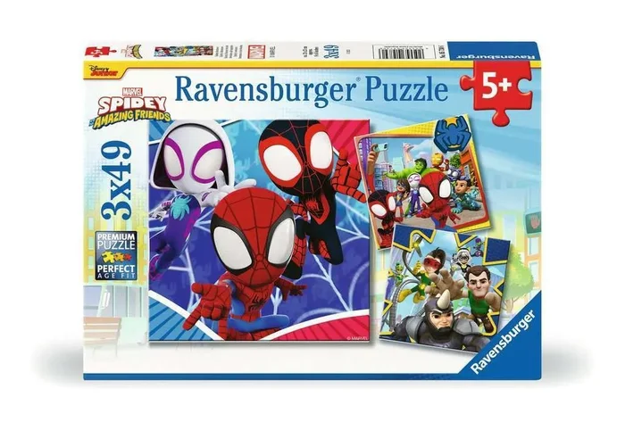 Ravensburger Marvel Spiderman Spidey & His Amazing Friends 3X 49 Piece Jigsaw Puzzles for Kids Age 5 Years Up