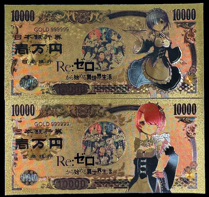 Re:Zero − Starting Life in Another World Prop Bank Note Rem Ram Zobie Exclusive