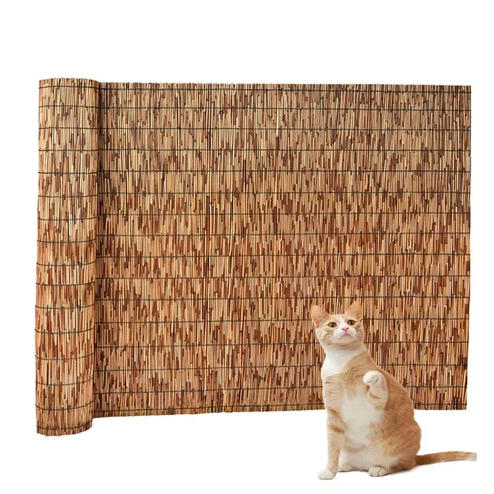 Reed Fencing Rolls for Balcony, Brown Bamboo Fence Reed Privacy Screen 1.6′ 2′ 3′ 4′ 5′ 6′ High Outdoor Patio Balcony Backyard Railing (Size : 3’H x16’L)