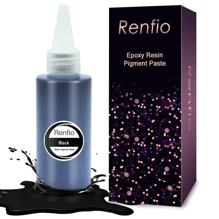 Renfio Black Pigment Paste, 4.23oz/120g Epoxy Dye High Concentrated Epoxy Resin Color Pigment Easy to Mix Paint Resin Pigment Paste for UV Resin