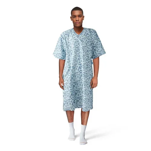 Reusable Patient Exam Gown – OSFM Royale 2-Tone Print – Durable Polyester