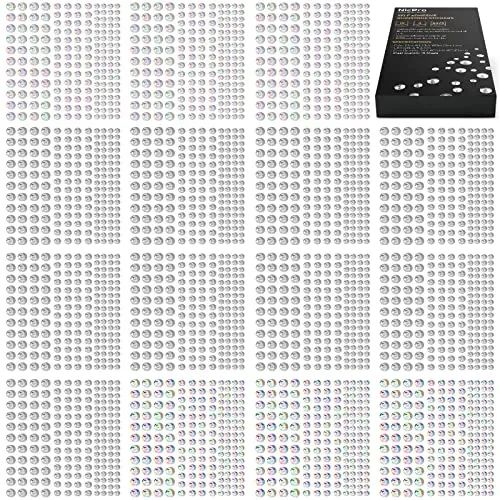 Rhinestone Stickers 2475 PCS, Nicpro Self Adhesive Face Gems Stick on Body Jewels Bling Decal Crystal in 3 Size 3 Clear Colors, 15 Embellishments