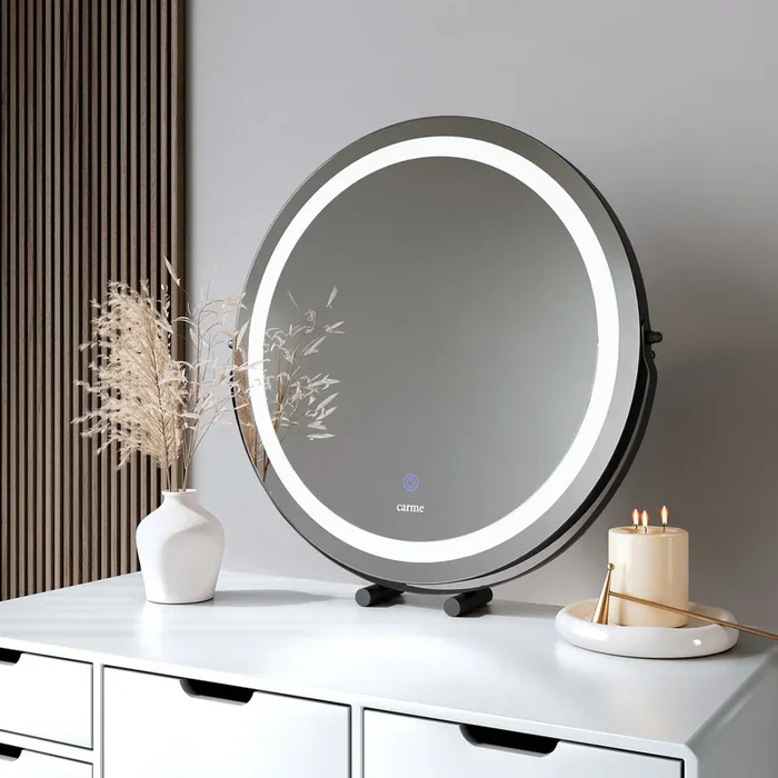 Riley Black Touch Sensor LED Light Mirror