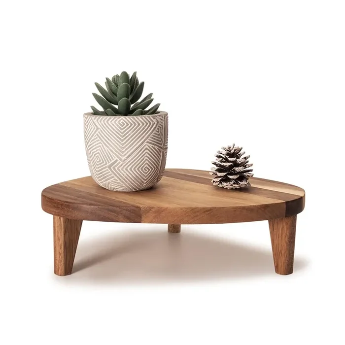 RiLiKar Wood Corner Pedestal Stand Triangle Decorative Farmhouse Wood Riser for Display Wooden Stand Soap Tray Candle Plant Holder Kitchen Bathroom Coffee Bar Counter Organizer