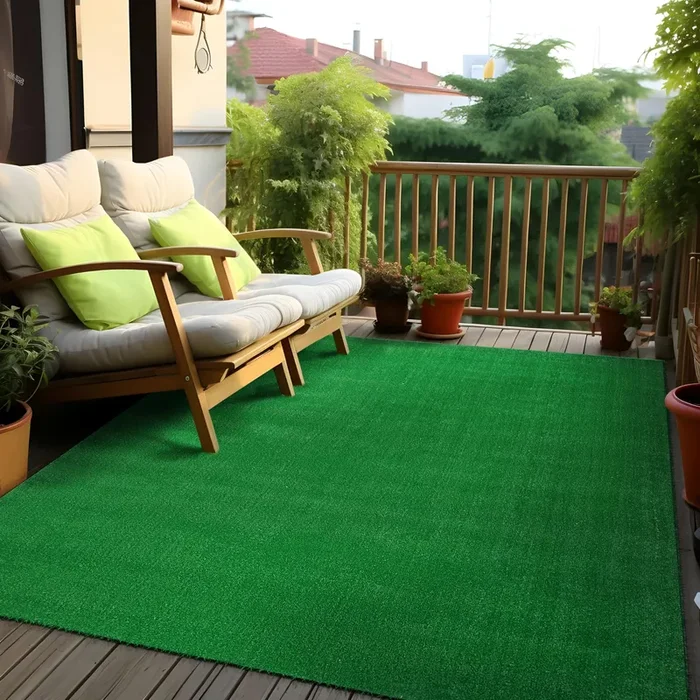 Rugshop Artificial Turf Solid Grass for Backyard, Garden, Patio, Balcony, Garage, Deck Indoor Outdoor Area Rug 5′ x 7′ Green