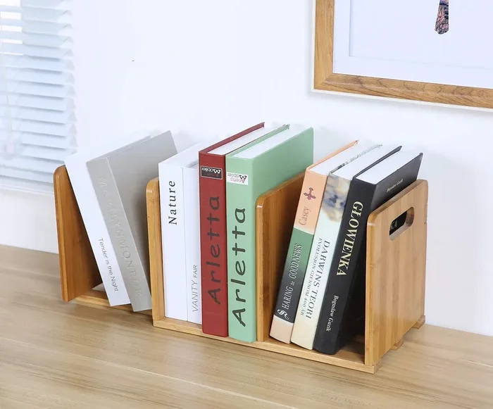 Salafey Expandable Bamboo Desktop Bookshelf – Versatile Organiser for Home and Office