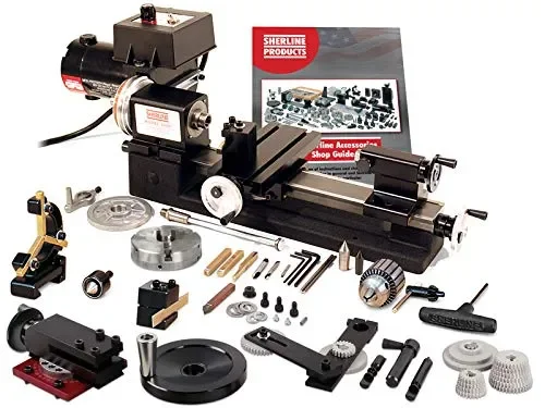 Sherline 4530C (Metric Version) 3.5″ X 8″ Lathe with Zero Adjustable Handwheels + Package C (CNC Upgrade not Included but can be Purchase