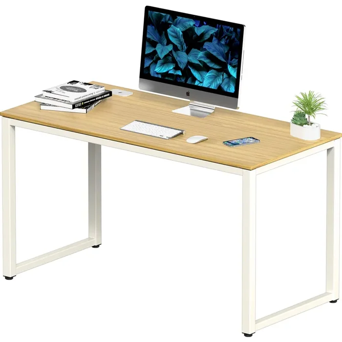 SHW 48″ Home Office Computer Desk, 24″ Deep, Oak