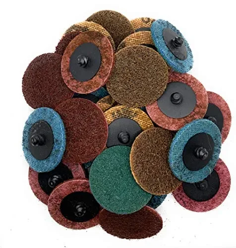 SIGNI Abrasive Non Woven Nylon Surface Conditioning Disc R-Type Quick Change Disc (Assorted Grits, 2 inch)