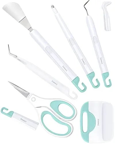 Sooez Weeding Tools for Vinyl, 6PCS Basic Tools Set for Cricut, Precision Craft Vinyl Tool Kit, Scoring